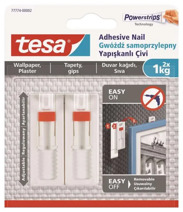 Natavitelný nalepovací hřebík Tesa - na tapety a omítku 1 kg, 2 ks Finální Výprodej