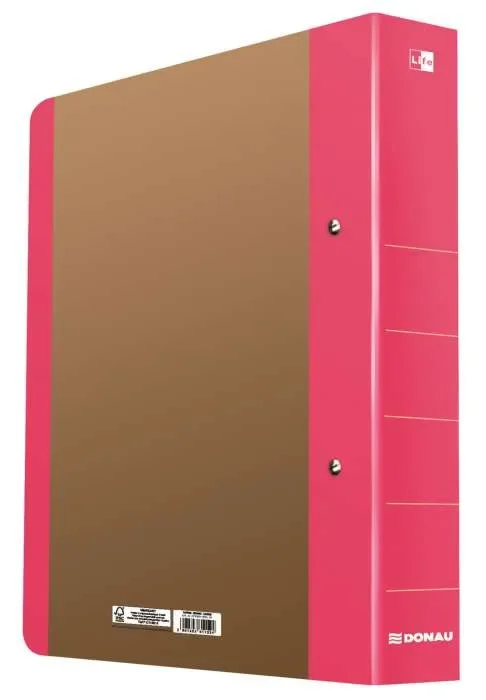 Bezpečná Platba 2kroužkový pořadač Donau Life - A4, 5 cm, D-mechanika, neonový růžový, 1 ks