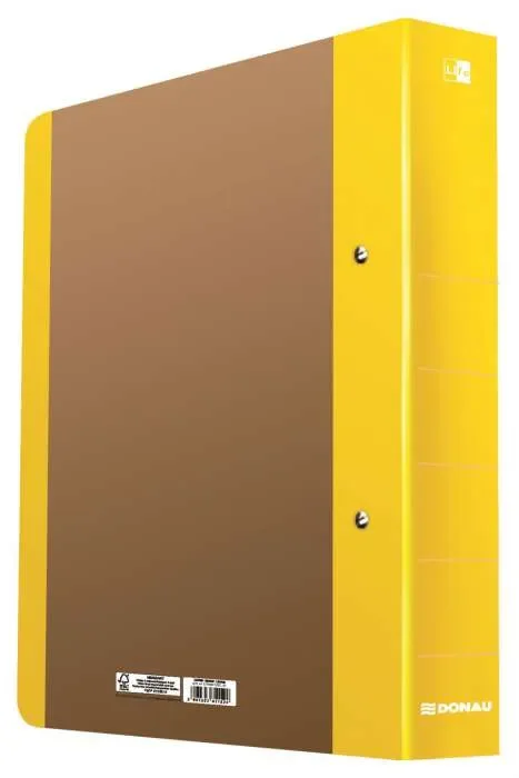2kroužkový pořadač Donau Life - A4, 5 cm, D-mechanika, neonový žlutý, 1 ks Zlevněný