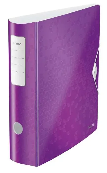 Omezená Nabídka Pákový pořadač Leitz WOW 180° - A4, celoplastový, 8,2 cm, purpurový