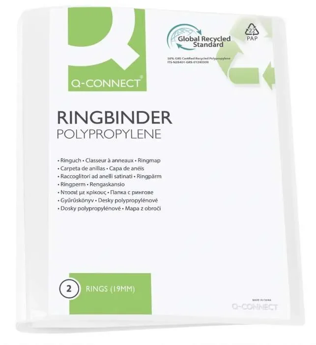 Sezónní Sleva Prezentační 2kroužkový pořadač Q-Connect - A4, 2,6 cm, bílý, 1 ks