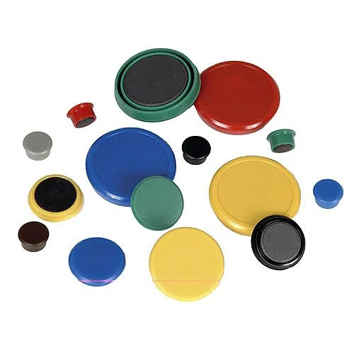 Barevné magnety v plastu, průměr 13 mm, modrá Sleva