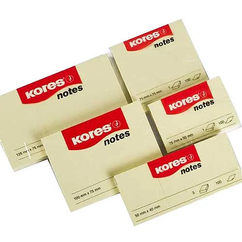 Samolepicí bločky Kores, 75 x 50 mm Tovární Cena