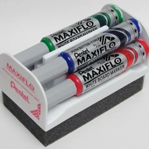 Pentel MAXIFLO Popisovač na bílé tabule - sada 4 barev s houbou Vrácení Zdarma