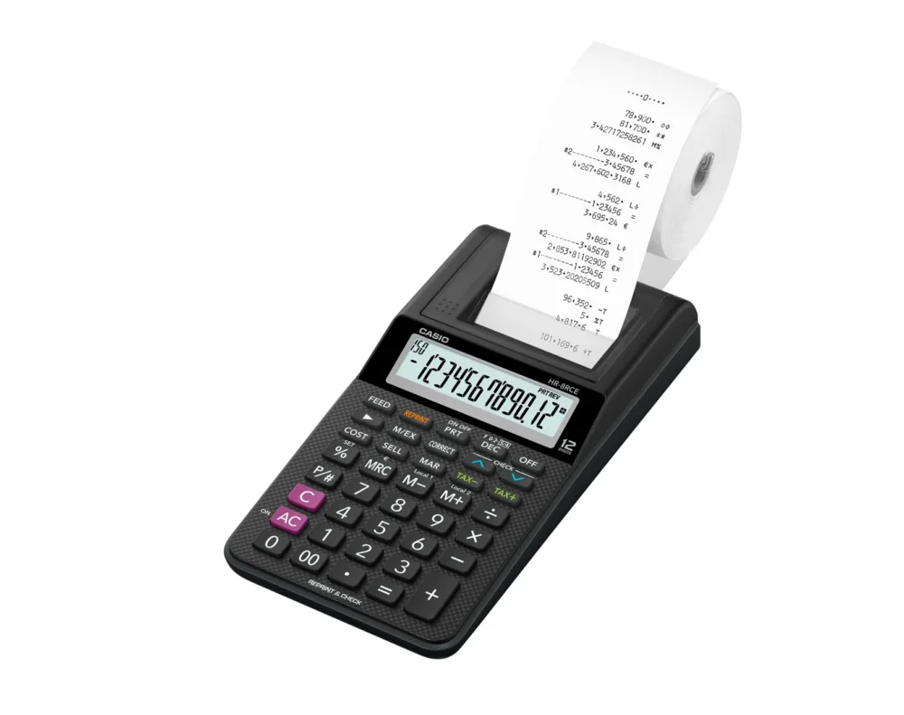 Expresní Doručení Kalkulačka Casio HR 8 RCE BK s tiskem