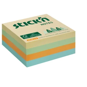 Samolepicí kostka Stick'n 76 × 76 mm, 400 lístků, luční mix pastelových barev Cenový Hit