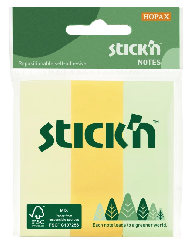 Samolepicí záložky Stick'n 76 × 25 mm, 3 × 50 lístků, pastelové barvy Cenově Výhodný