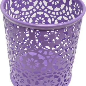 Drátěný stojánek na tužky kulatý, ornament - fialový Sleva