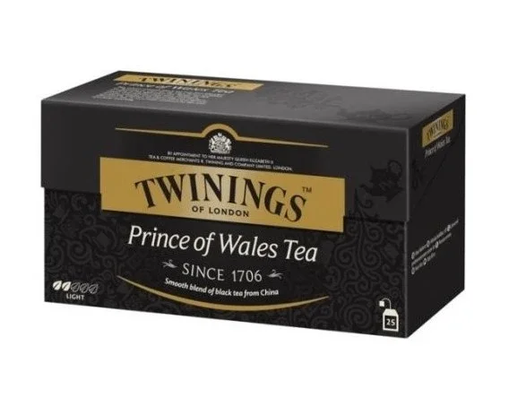 Novinka Twinings černý čaj 25 × 2 g - Prince of Wales