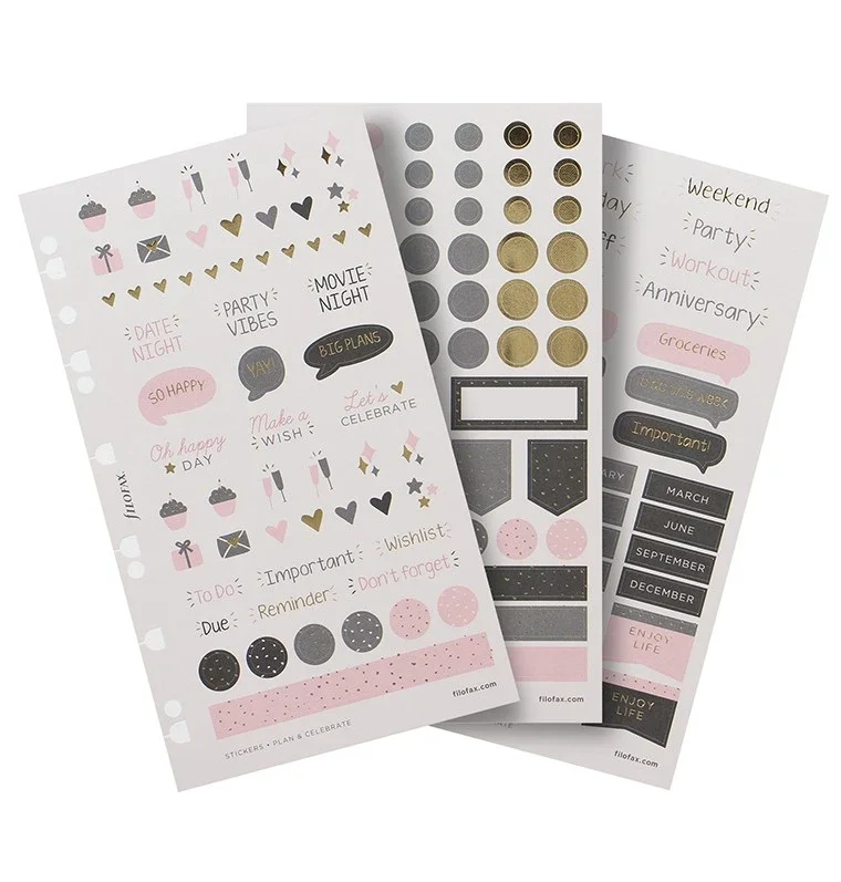 Vysoce Kvalitní Filofax Samolepky Confetti, 3 × 2 listy