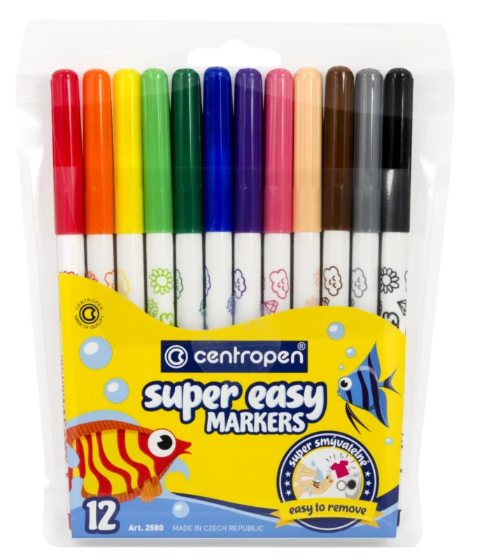 Kup Teď Centropen Fixy Super easy 2580 - sada 12 barev