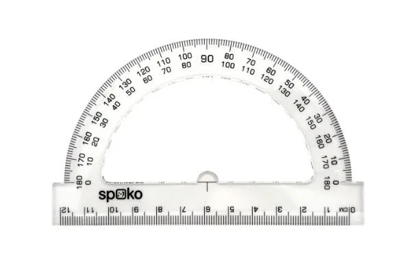 Levný Úhloměr Spoko 12 cm 180 ° - transparentní