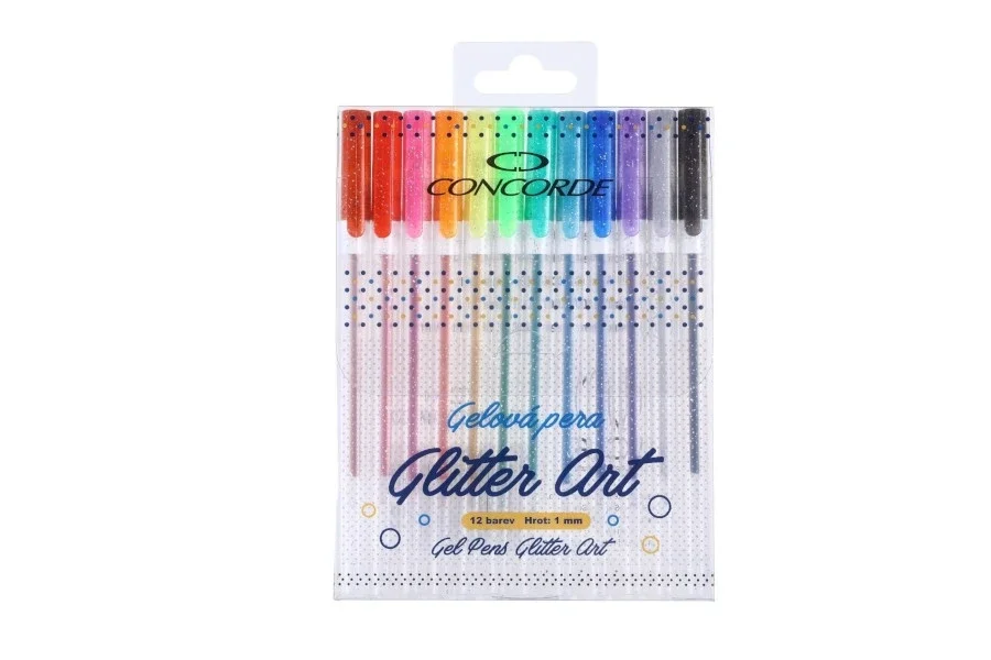 Zlevněný Gelové pero CONCORDE Glitter Art - sada 12 barev