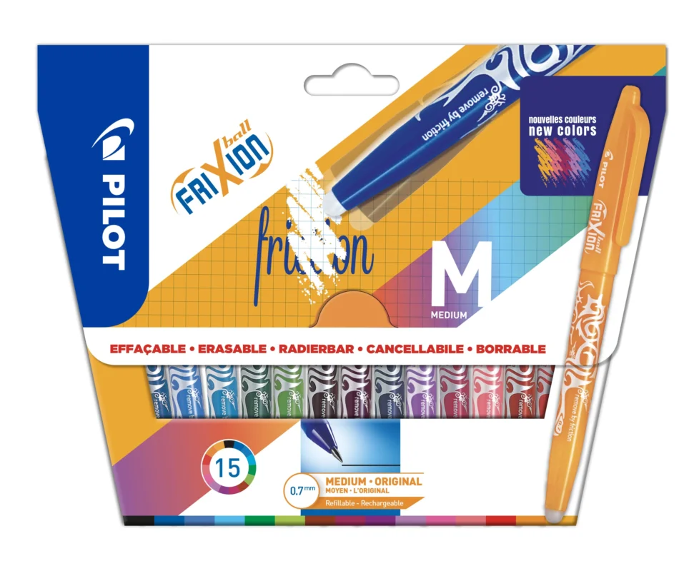 Pilot FriXion Ball Roller 0,7 mm - sada 15 barev Originální