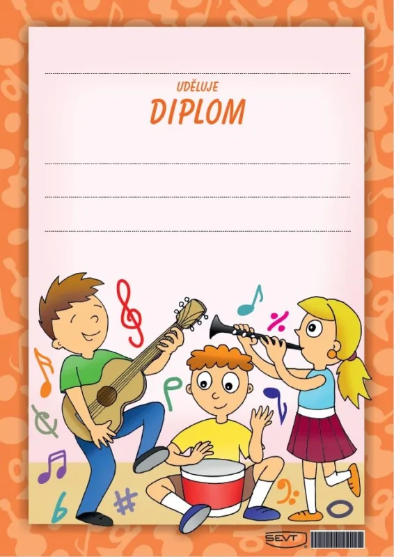 SEVT Hudební diplom A4 Rychlé Dodání