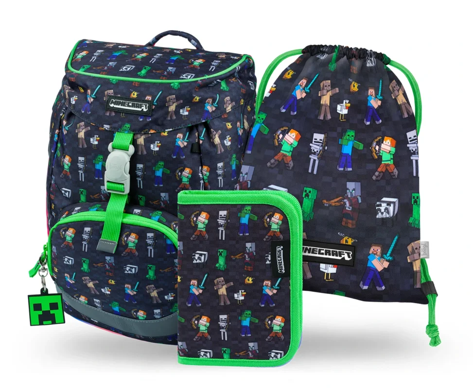 Novinka BAAGL 3 SET Airy Minecraft: batoh, penál, sáček