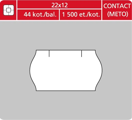 Rychlé Dodání Značkovací etikety do etiketovacích kleští (EZ) - CONTACT - METO, 22x12 mm, bílé, 1500 etiket