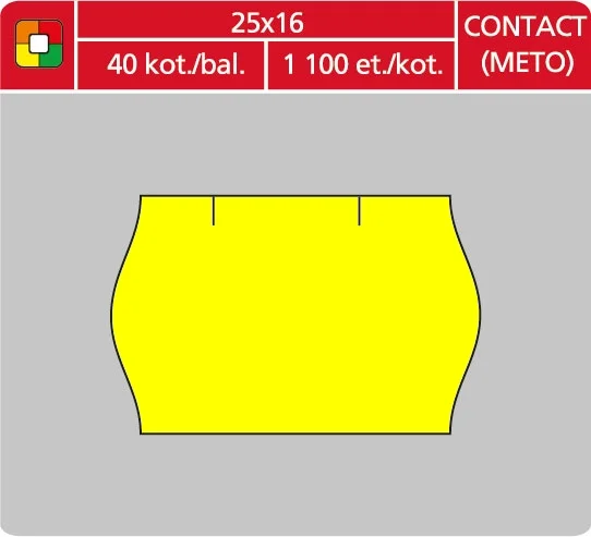 Přímo Od Výrobce Značkovací etikety do etiketovacích kleští (EZ) - CONTACT - METO, 25x16 mm, žluté, 1100 etiket