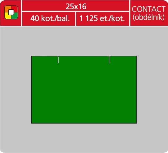 Expresní Doručení Značkovací etikety do etiketovacích kleští (EZ) - CONTACT (obdélník), 25x16 mm, zelené, 1125 etiket - DOPRODEJ