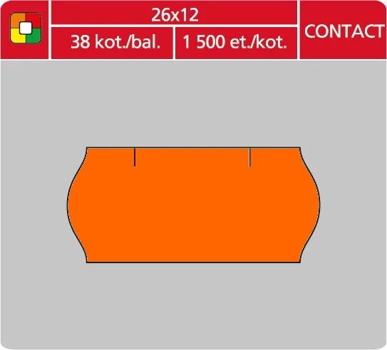 Značkovací etikety do etiketovacích kleští (EZ) - CONTACT, 26x12 mm, oranžové, 1500 etiket Přímo Od Výrobce