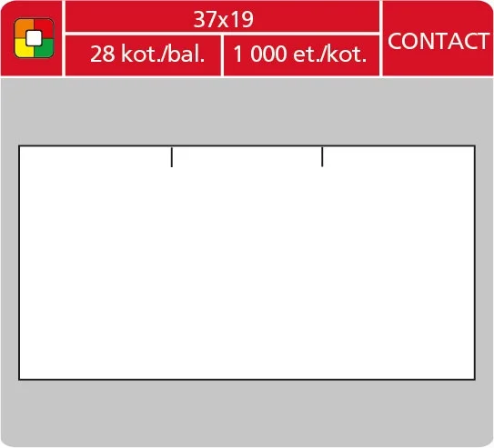 Značkovací etikety do etiketovacích kleští (EZ) - CONTACT, 37x19 mm, bílé, 1000 etiket Novinka