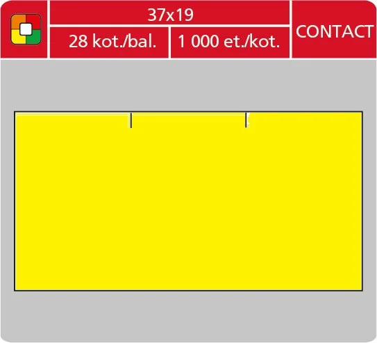 Přímo Od Výrobce Značkovací etikety do etiketovacích kleští (EZ) - CONTACT, 37x19 mm, žluté, 1000 etiket - DOPRODEJ