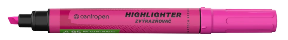 Zvýrazňovač Centropen Highlighter 8552 - klínový hrot, 1-4,6 mm, růžový Rychlé Dodání