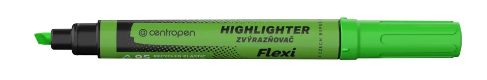 Zvýrazňovač Centropen Highlighter Flexi 8542 - klínový hrot, 1-5 mm, zelený Cenově Výhodný