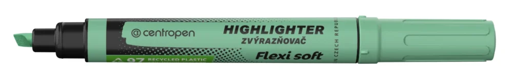 Sezónní Sleva Zvýrazňovač Centropen Highlighter Flexi Soft 8542 - klínový hrot, 1-5 mm, zelený