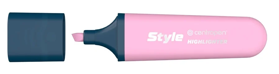 Zvýrazňovač Centropen Highlighter Style Soft 6252 - klínový hrot, 1-4,6 mm, růžový Autentický