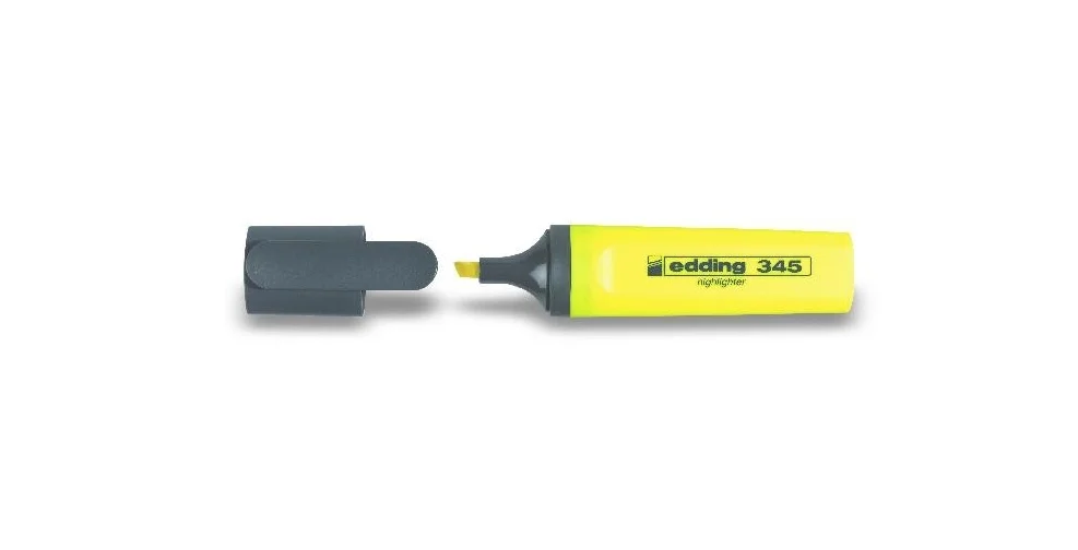 Zvýrazňovač Edding Highlighter 345 - klínový hrot, 2-5 mm, žlutý Odeslání Ihned