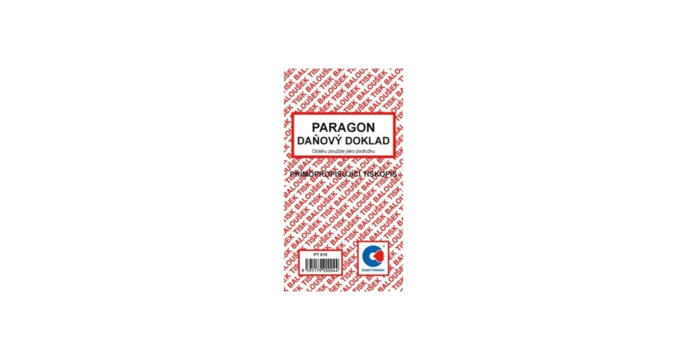 Pouze Dnes Tiskopis - Paragon - daňový doklad, PT010, propisovací