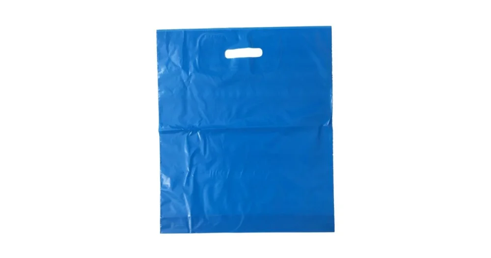 Výhodná Nabídka LDPE taška s průhmatem, délka 45 cm, šířka 38 cm, záložka 5 cm, modrá