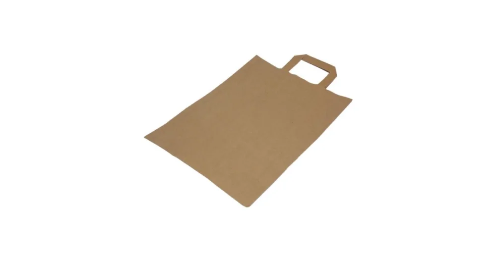 Vysoce Kvalitní Papírová taška s plochým uchem, šířka 26 cm, hloubka 12 cm, výška 35 cm, hnědá