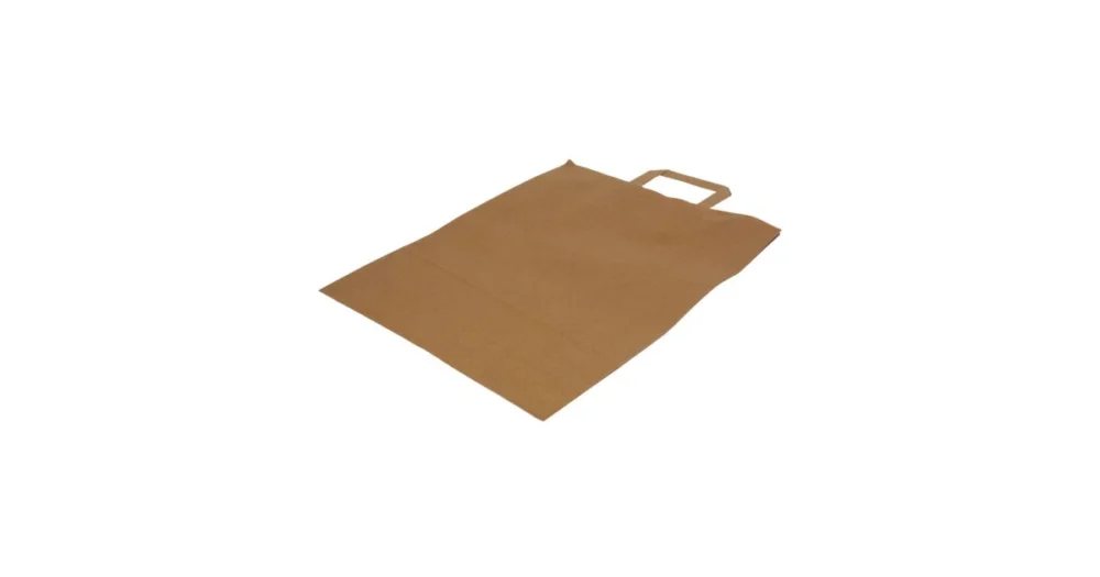Papírová taška s plochým uchem, šířka 32 cm, hloubka 12 cm, výška 41 cm, hnědá Cenový Hit