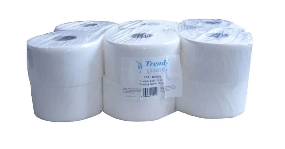 Toaletní papír Trendy, 2vrstvý, průměr role 19 cm, bílý, 12 ks Rychlé Dodání
