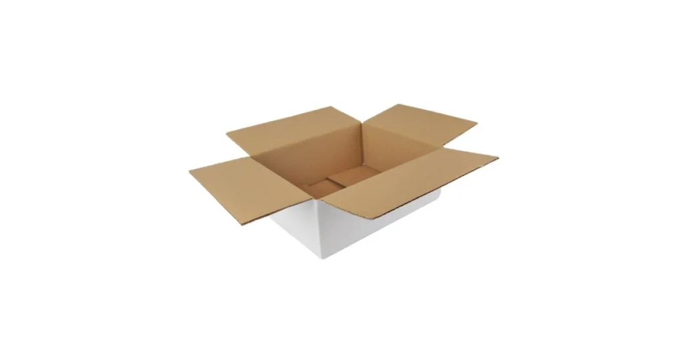 Vrácení Zdarma Kartonová krabice, 3vrstvá, délka 250 mm, šířka 200 mm, výška 100 mm, bílo-hnědá
