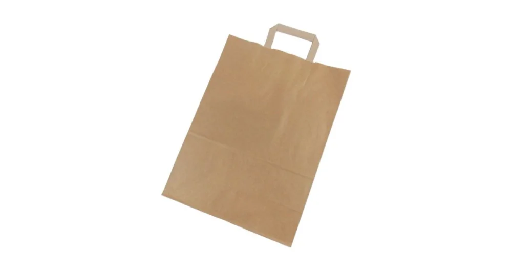 Objednat Nyní Papírová taška s plochým uchem, šířka 32 cm, hloubka 16 cm, výška 42 cm, hnědá