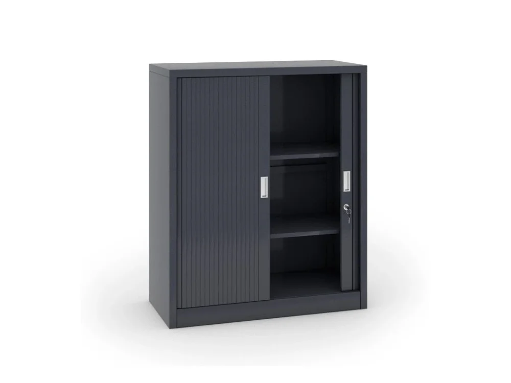 Kovová skříň s roletovými dveřmi, 1200 x 1000 x 450 mm, tmavě šedá Top Prodej