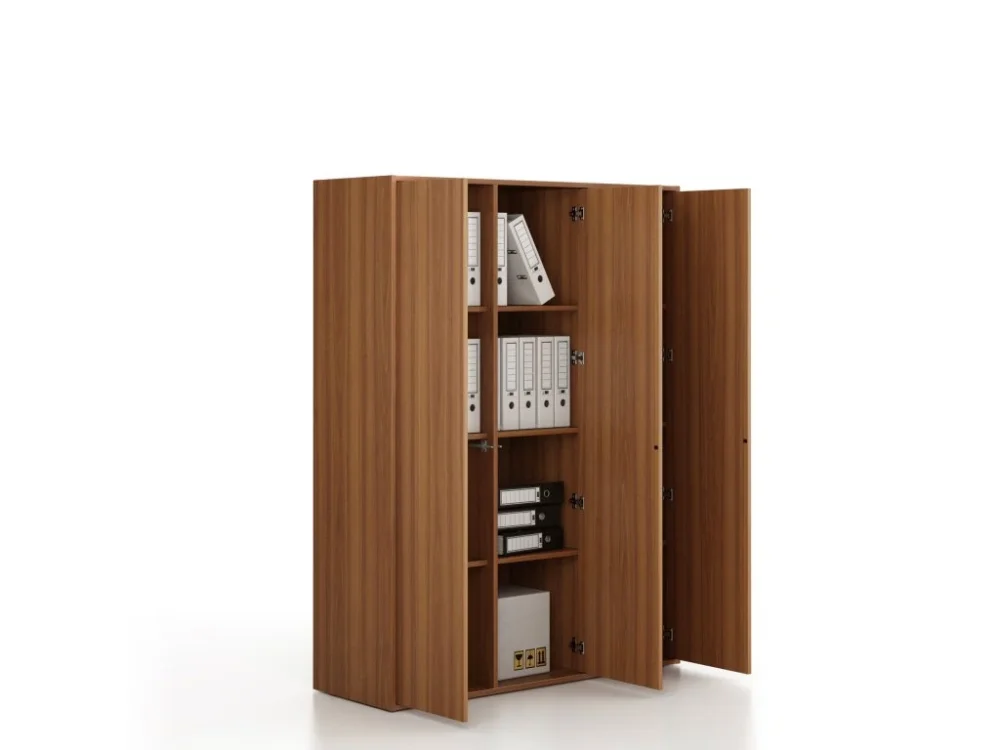Kancelářská skříň FRAME, 3x dveře, 1299 x 450 x 1735 mm, PUSH-lock, ořech Top Prodej