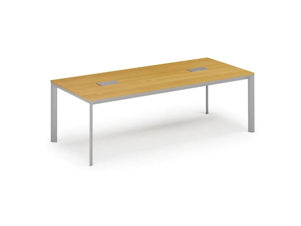 Aktuální Jednací stůl PRIMO INVITATION, 240x120 cm, buk + 2x stolní zásuvka TYP VI, stříbrná