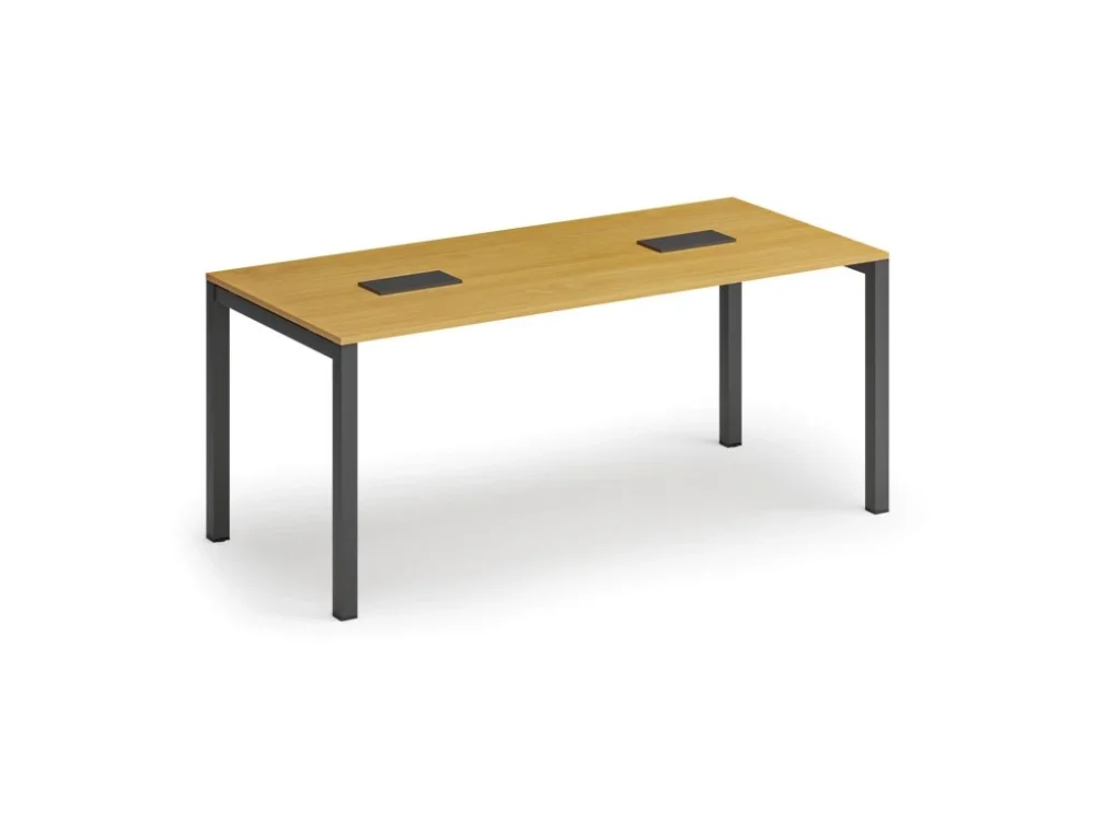Jednací stůl PRIMO SQUARE, 180x80 cm, buk + 2x stolní zásuvka TYP III, černá Nejprodávanější