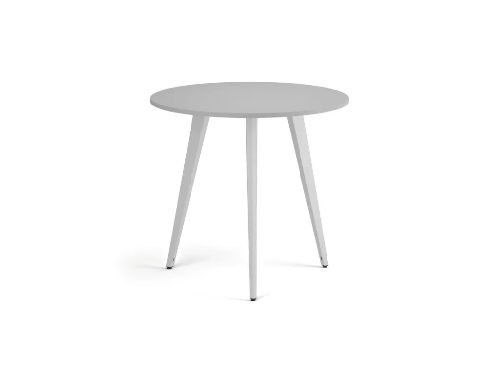 Výhodná Nabídka Konferenční stůl PRIMO VIBE, průměr 80 cm, bílá podnož, šedá