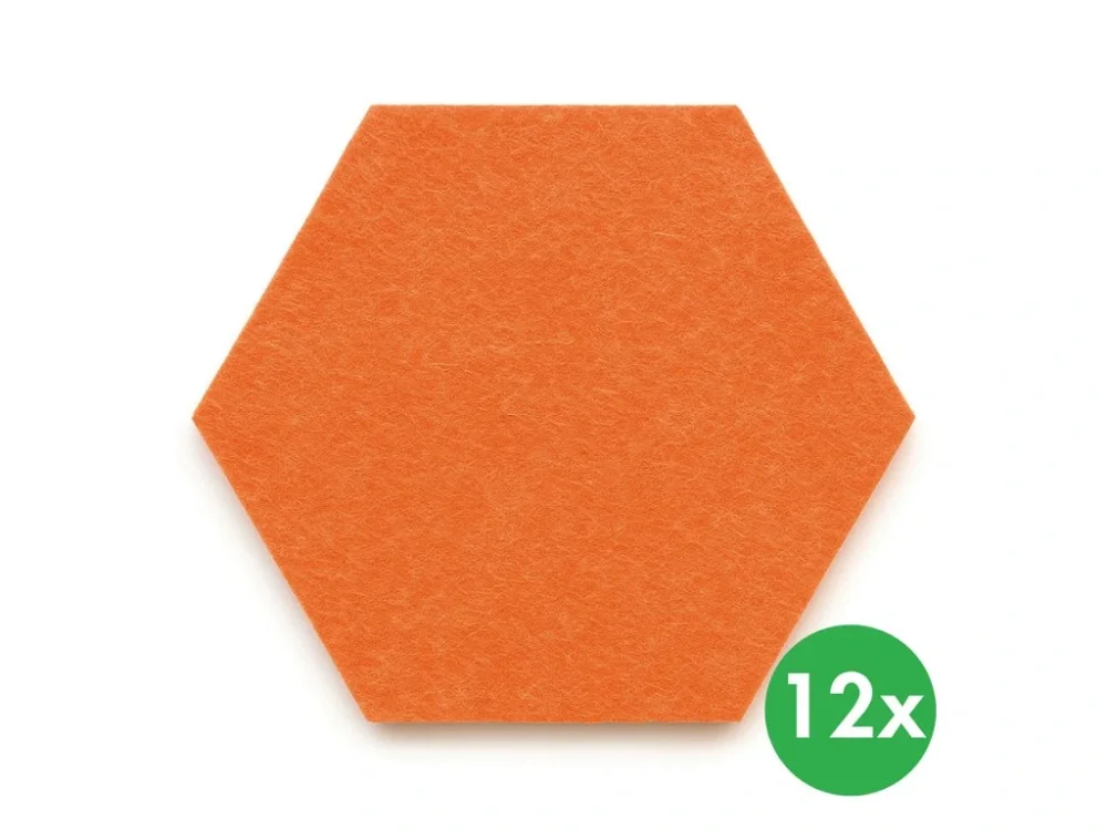 Oblíbený Akustický panel, samolepící, šestiúhelník, 30x26 cm, 12 ks, oranžová