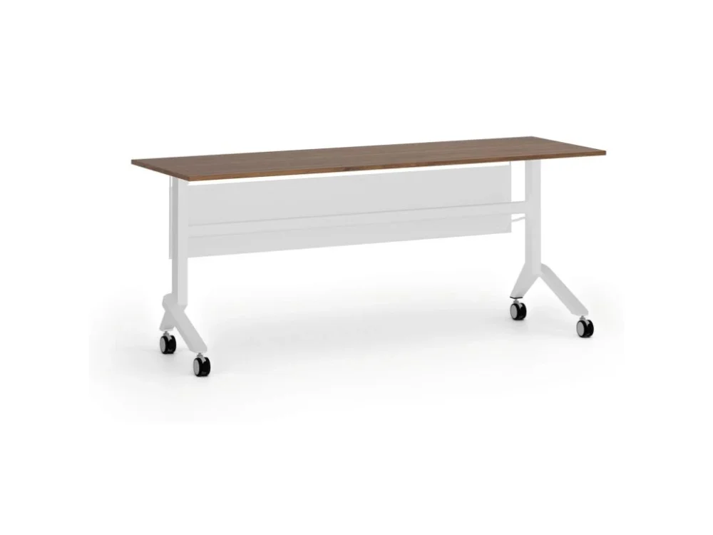 Nízká Cena Mobilní stůl PRIMO MOVE, 180x60 cm, bílá podnož, ořech