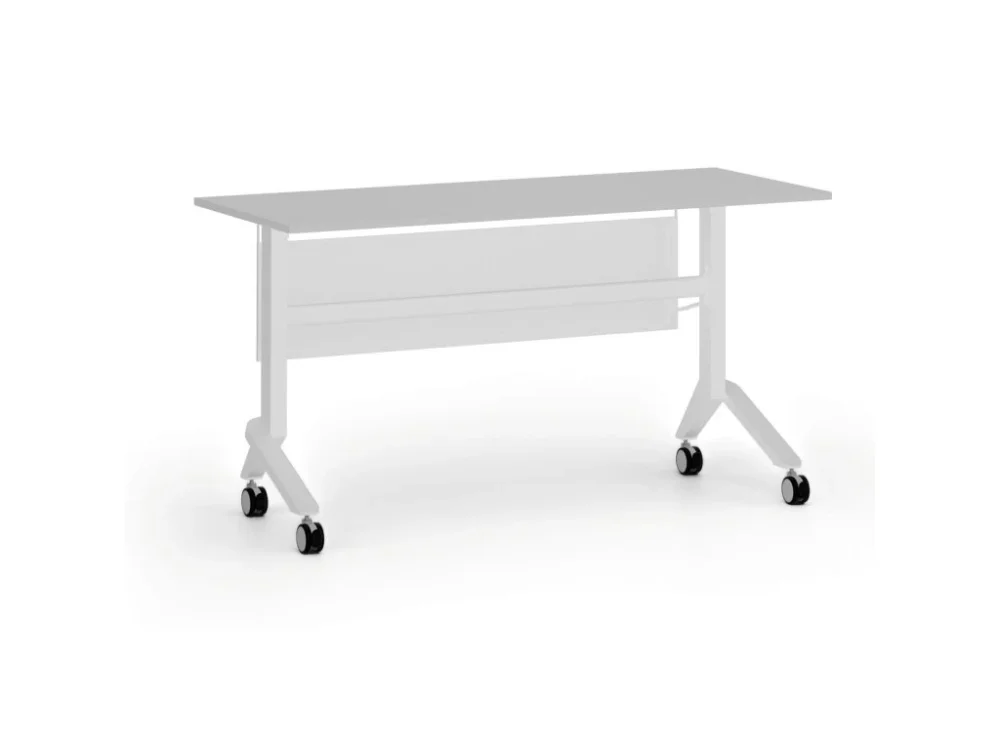Mobilní stůl PRIMO MOVE, 140x60 cm, bílá podnož, šedá Expresní Doručení