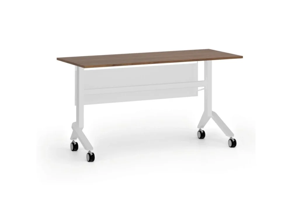 Bezpečná Platba Mobilní stůl PRIMO MOVE, 140x60 cm, bílá podnož, ořech