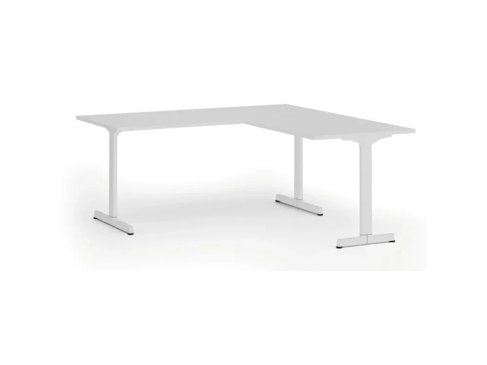 Objednat Nyní Rohový kancelářský stůl PRIMO BETA L, 180x180 cm, L/P, bílá podnož, bílá