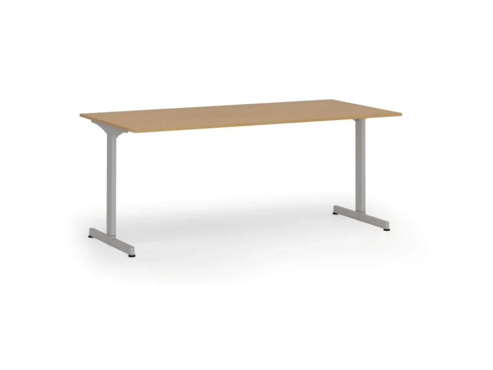 Kancelářský stůl PRIMO BETA, 180x90 cm, šedá podnož, buk Top Prodej