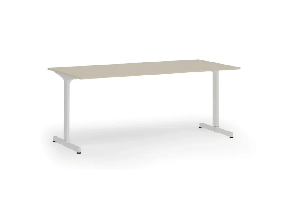 Must-Have Kancelářský stůl PRIMO BETA, 180x90 cm, bílá podnož, bříza